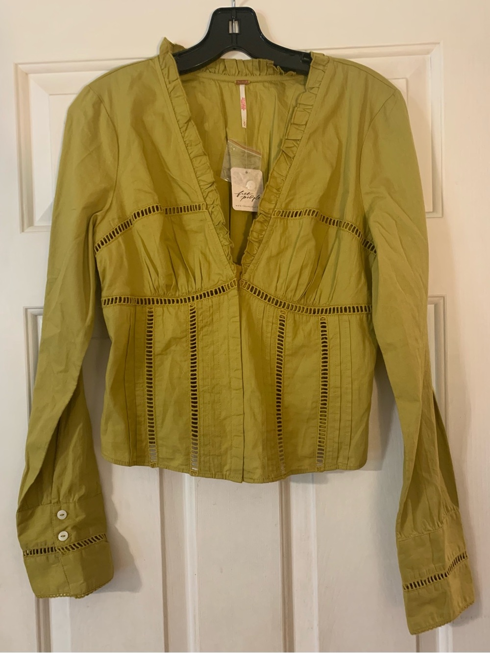Free People Women’s Green Shirt NWT sz S